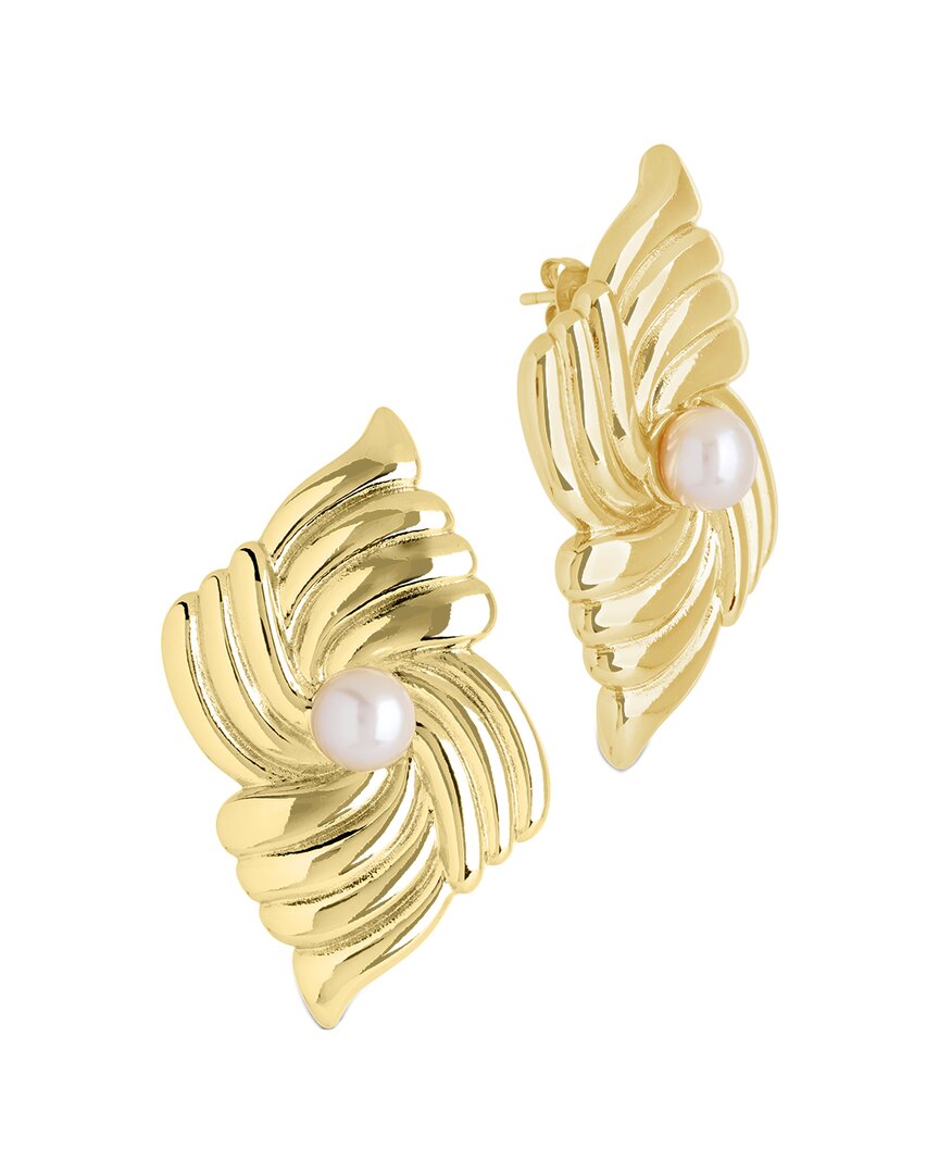 Sterling Forever Fantaisie Genuine Pearl Post Earrings