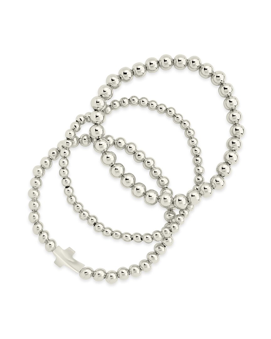 Sterling Forever Pearl Cross Bracelet