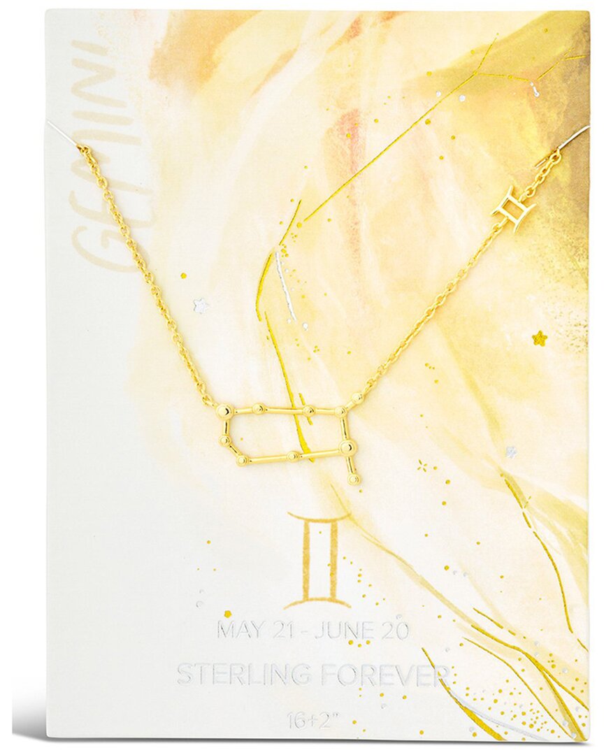 Sterling Forever 14k Plated Gemini Pendant Necklace
