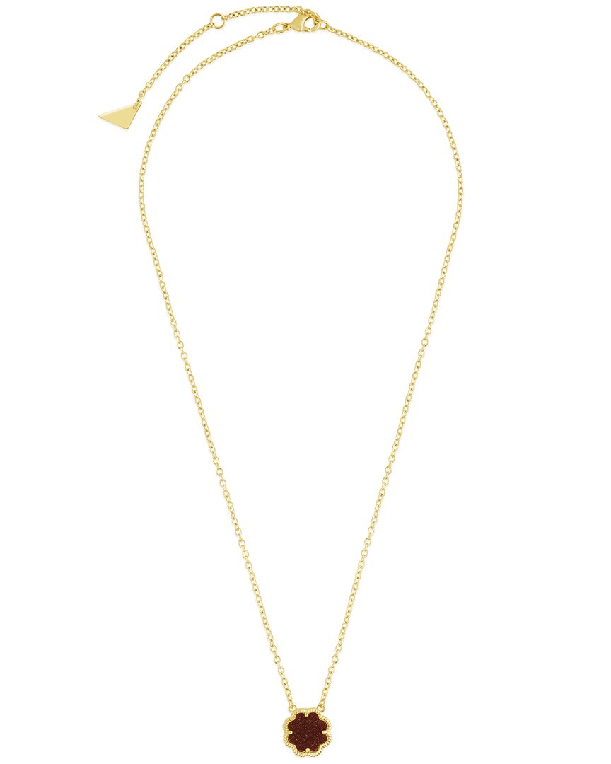 Sterling Forever Women's Rose Petal 14k Goldplated & Faux Stone Pendant Necklace