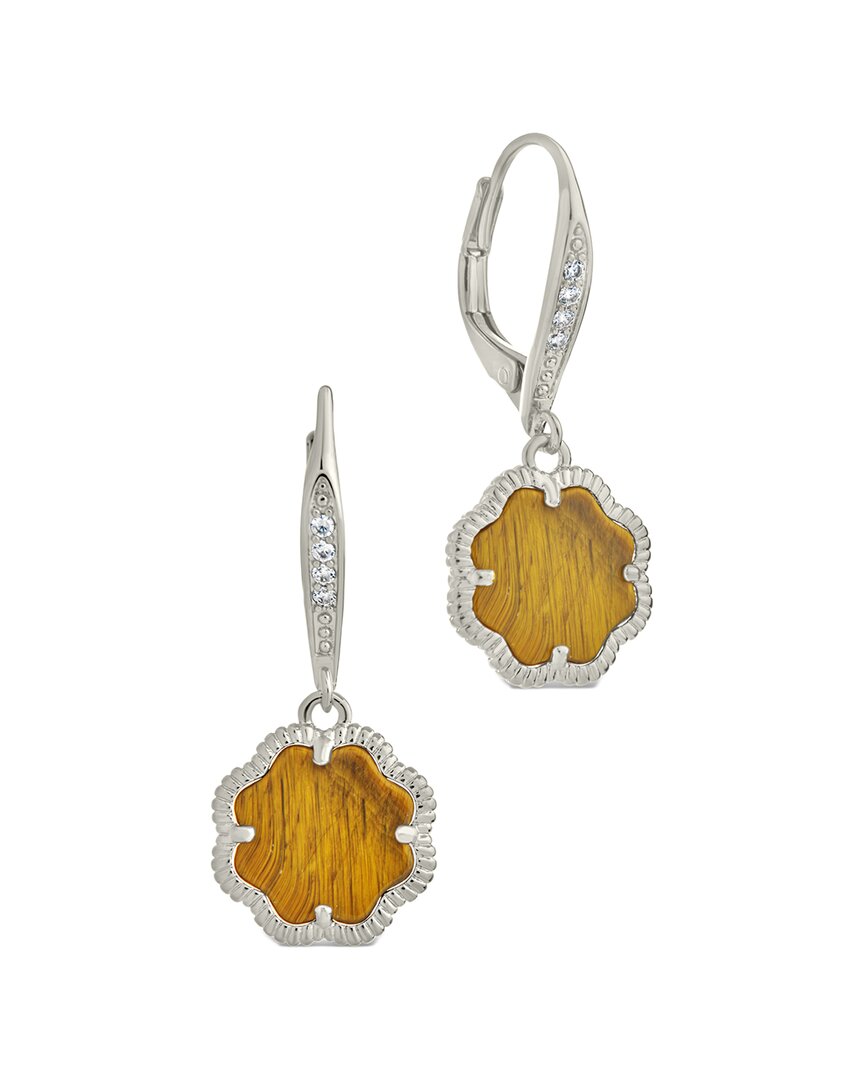 Sterling Forever Rose Petal Short Drop Earrings
