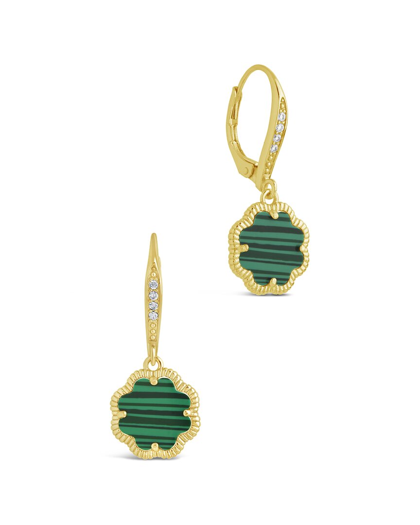 Sterling Forever 14k Plated Rose Petal Short Drop Earrings