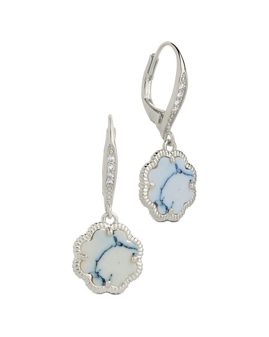 Sterling Forever Rose Petal Short Drop Earrings