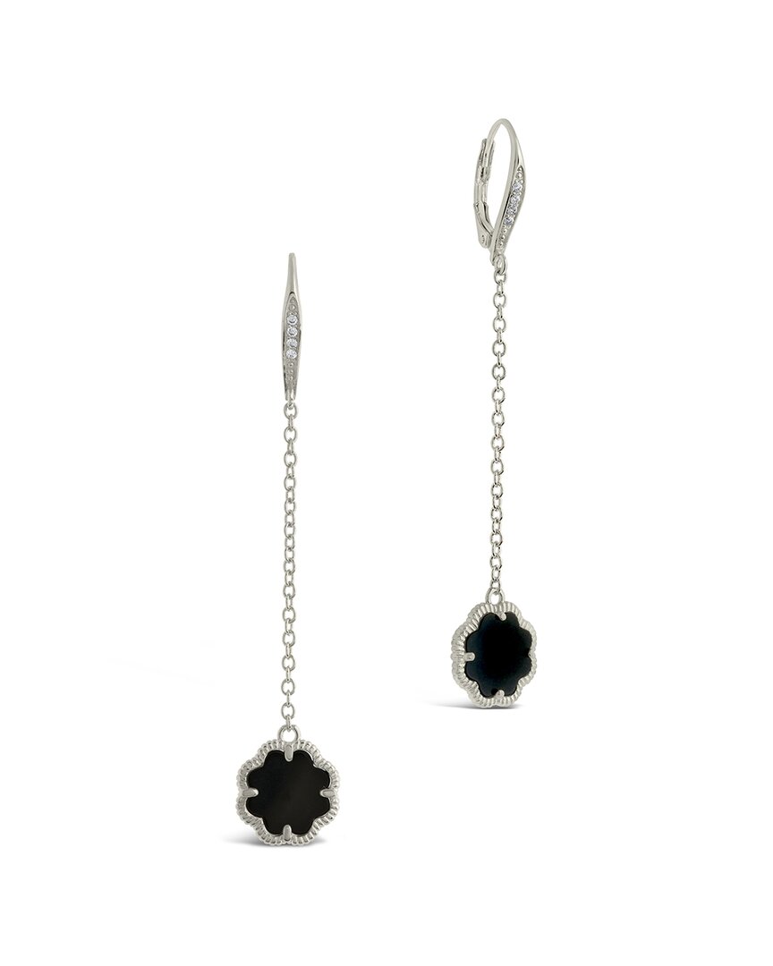 Sterling Forever Rose Petal Long Drop Earrings