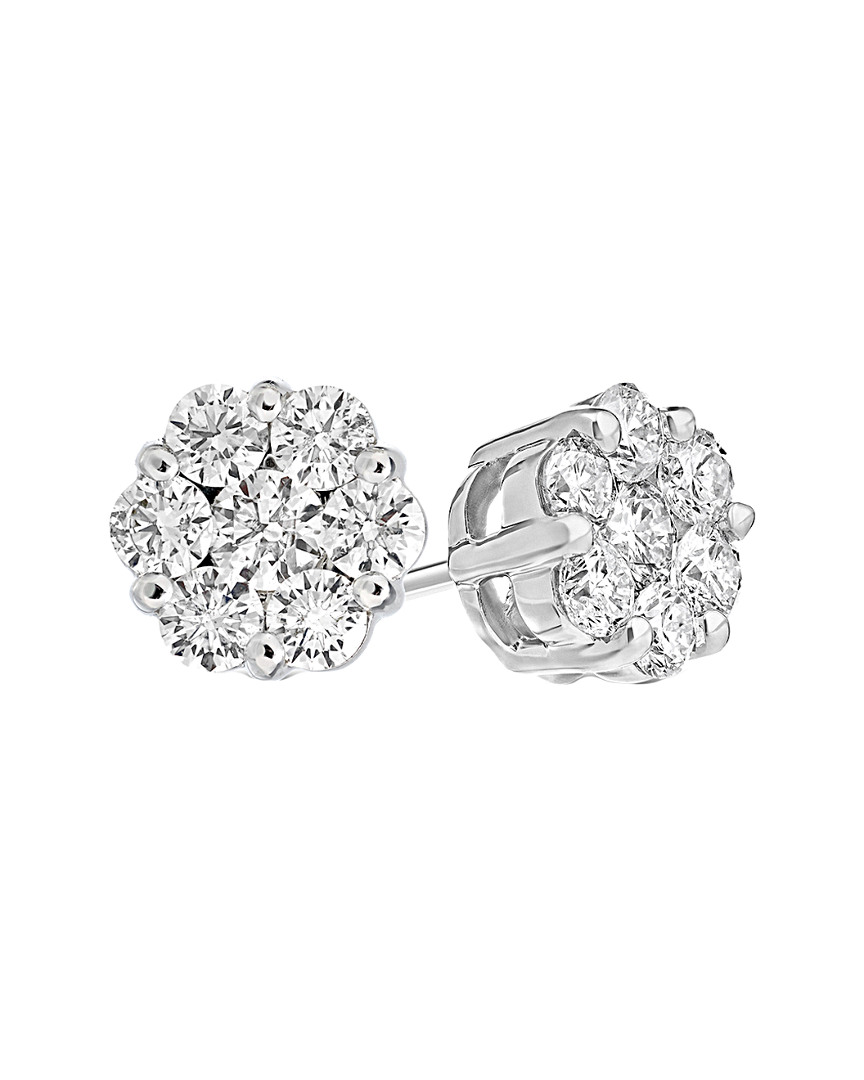 Suzy Levian 14k 1.00 Ct. Tw. Diamond Cluster Earrings