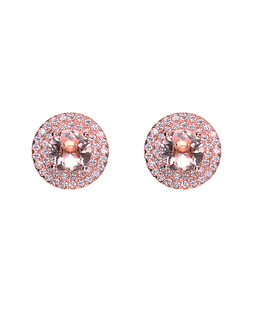 Genevive 14k Rose Gold Vermeil Cz Studs
