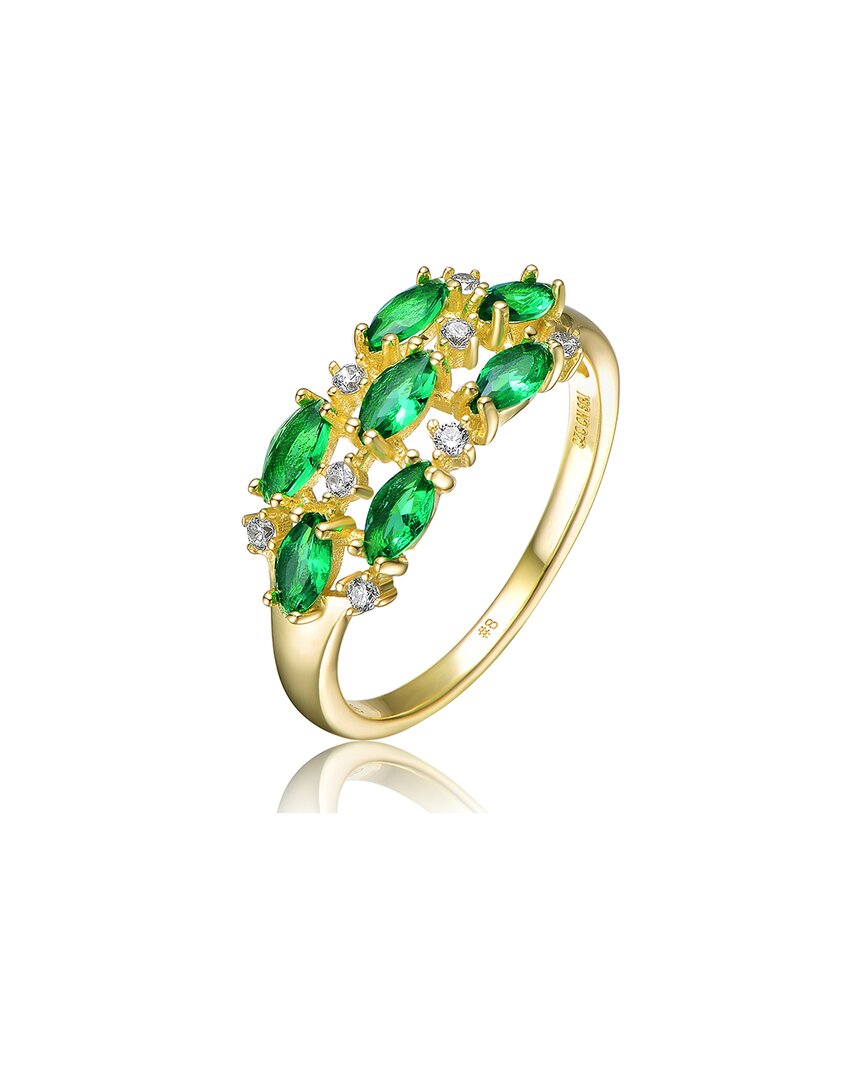 Genevive 14k Over Silver Cz Ring