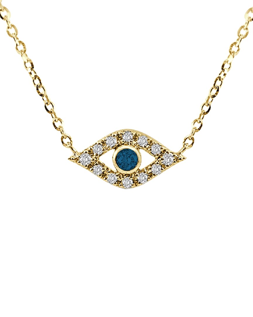 Sabrina Designs 14k 0.11 Ct. Tw. Diamond & Sapphire Evil Eye Pendant