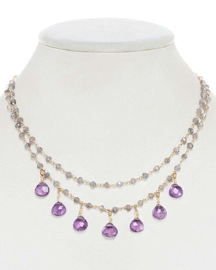 Rachel Reinhardt 14k Over Silver Gemstone Necklace