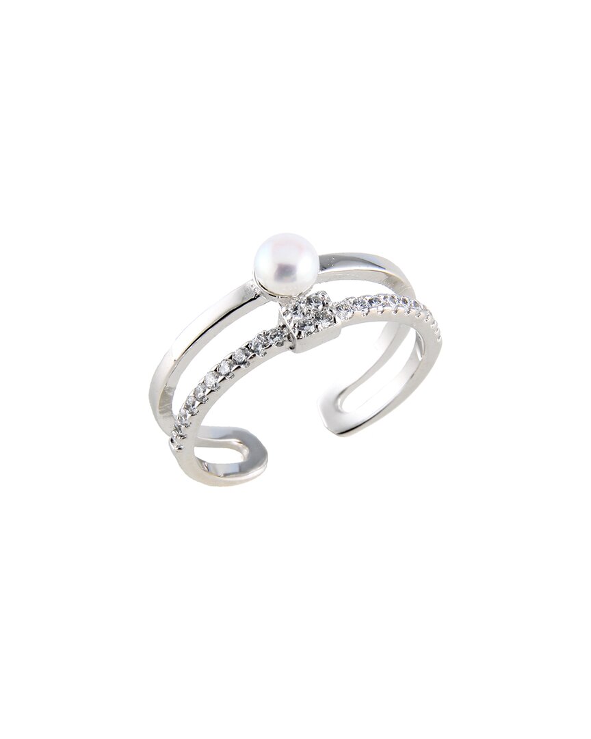 Splendid Pearls Silver 5-6mm Pearl Ring