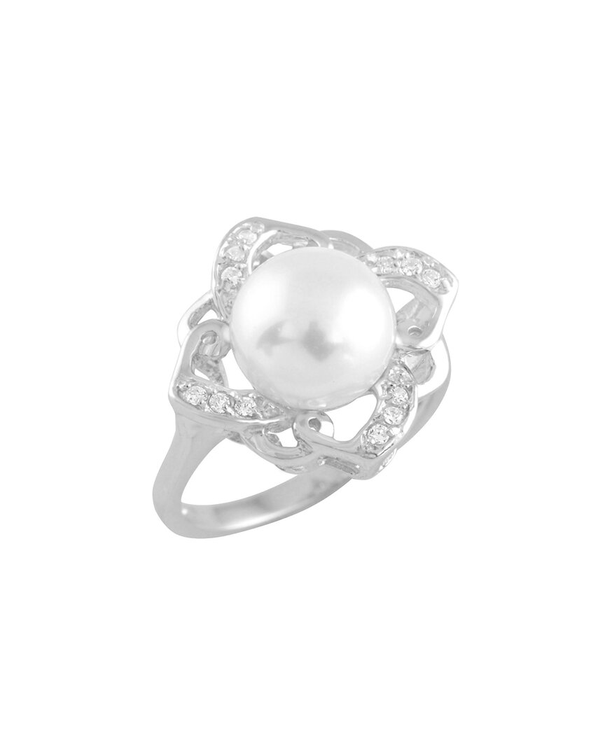 Splendid Pearls Silver 9-10mm Pearl Ring