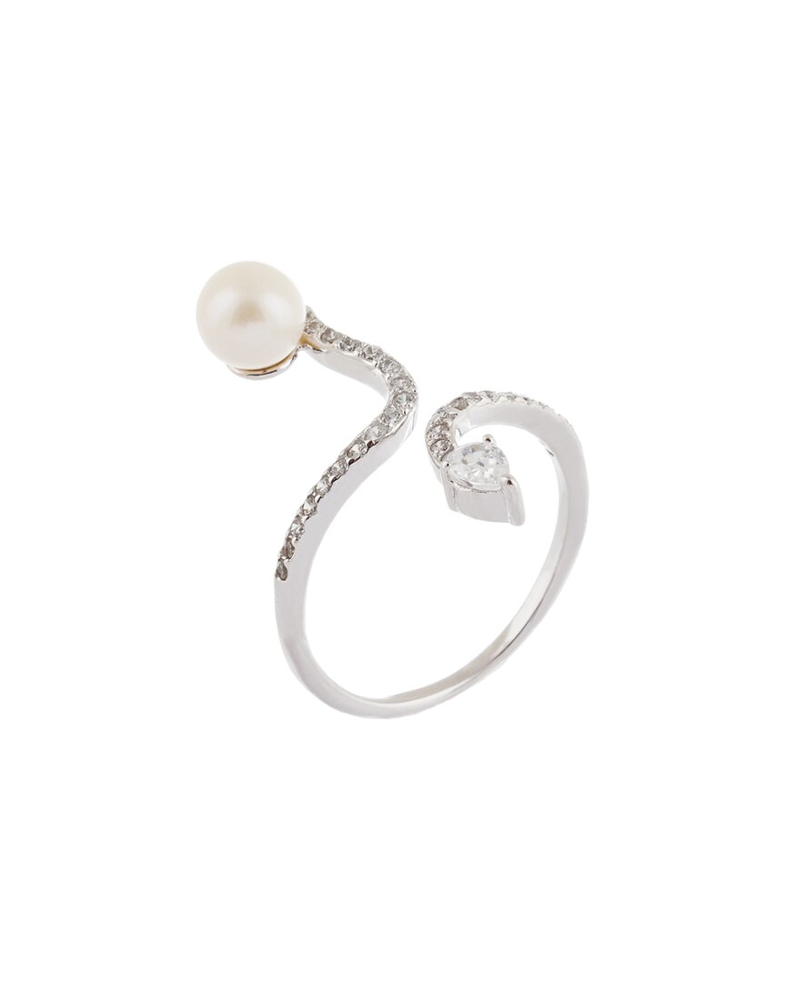 Splendid Pearls Silver 5.5-6mm Pearl Ring