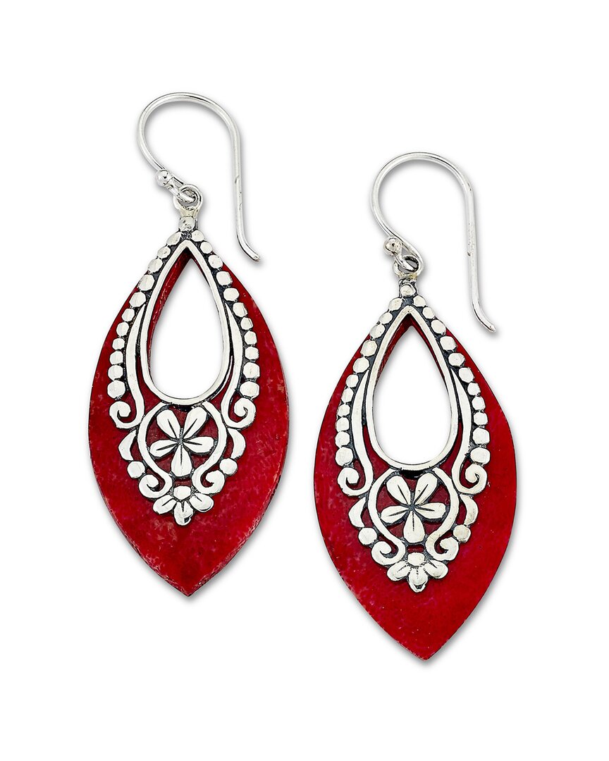 Samuel B. Silver Coral Earrings