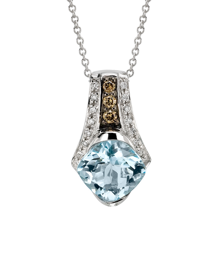 Shop Le Vian 14k 1.59 Ct. Tw. Diamond & Aquamarine Necklace