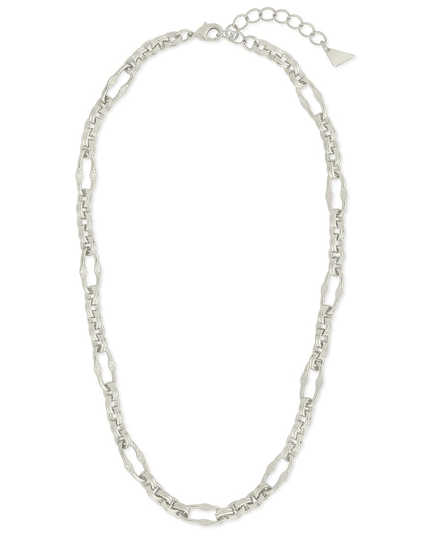 Sterling Forever Tegan Textured Long Link Necklace