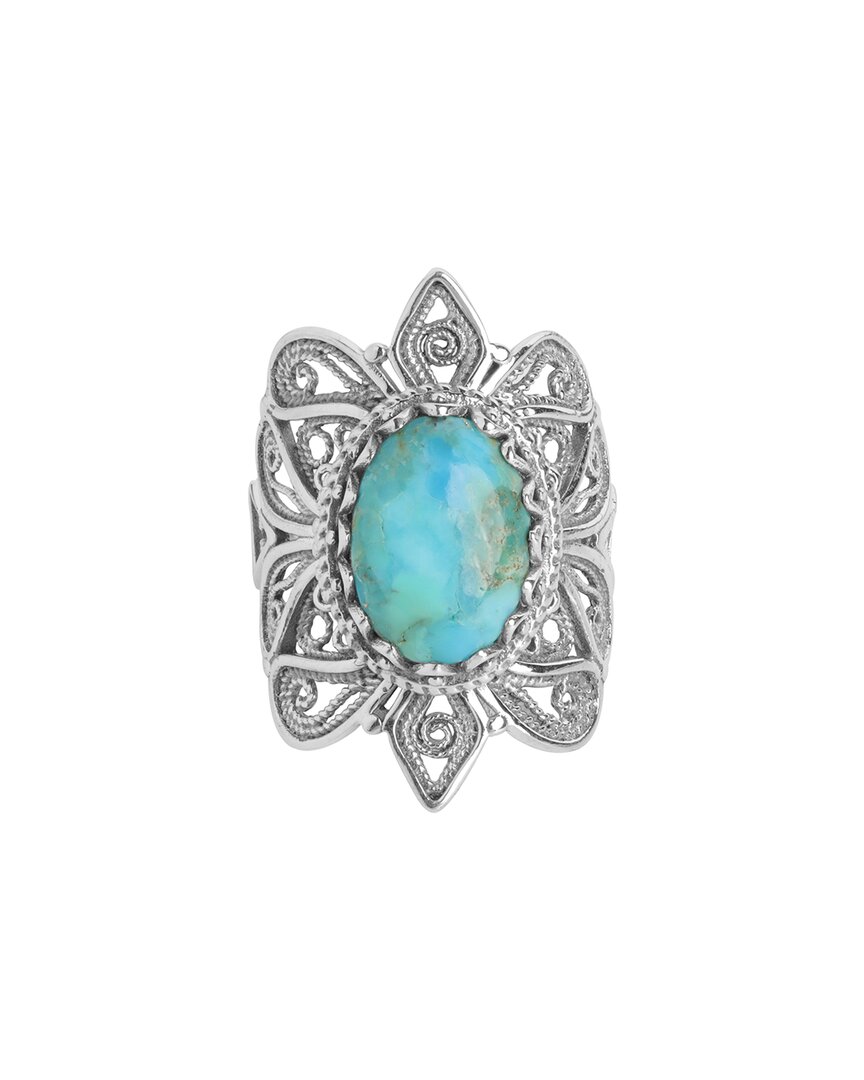 Tiramisu .925 Sterling Silver 4.57 Ct. Tw. Blue Mohave Turquoise Ring