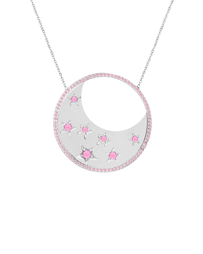 Gabi Rielle Merry & Bright Silver Cz Crescent Moon Necklace