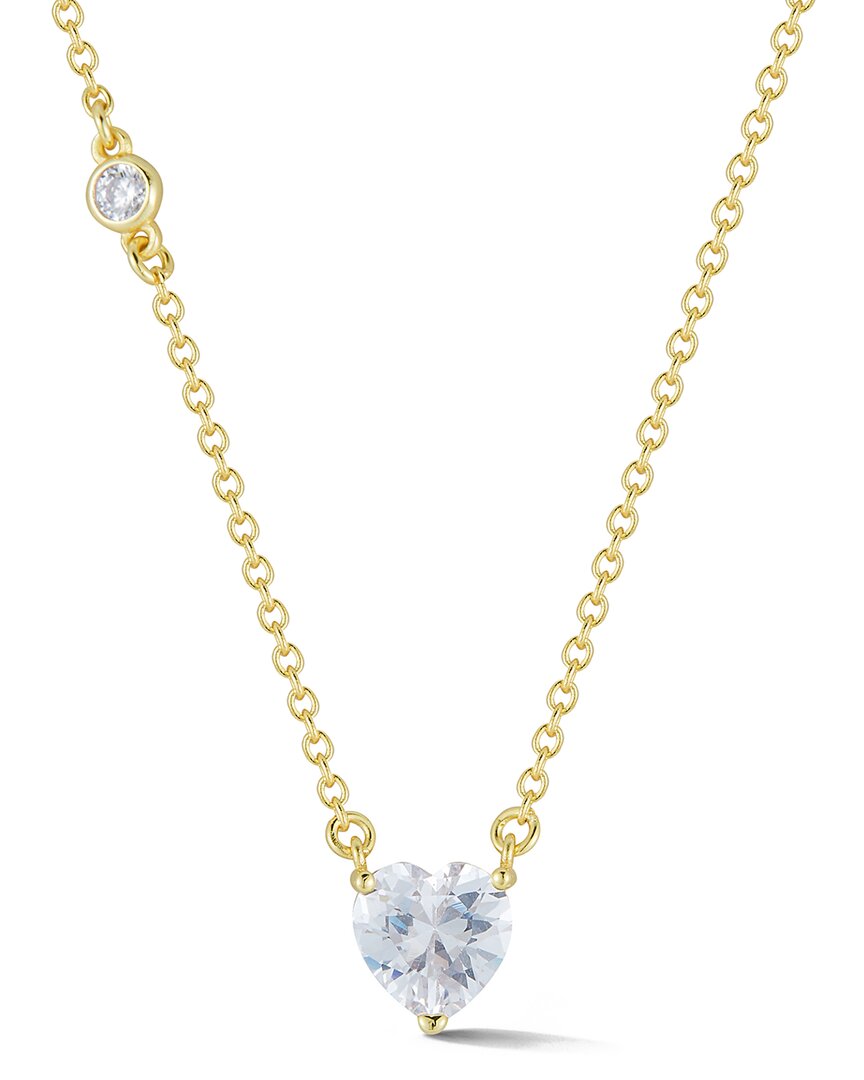 Sphera Milano 14k Over Silver Heart Collar Necklace