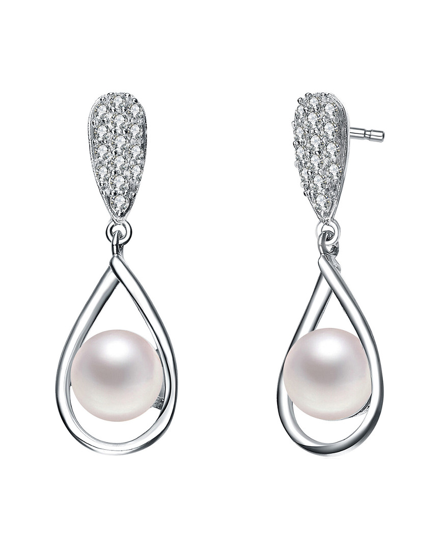 Genevive Silver Cz Earrings In Gray