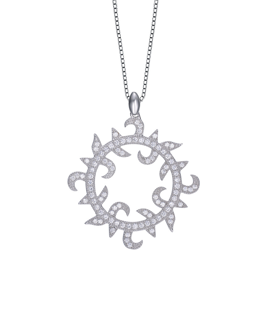 Genevive Silver Cz Necklace In Gray
