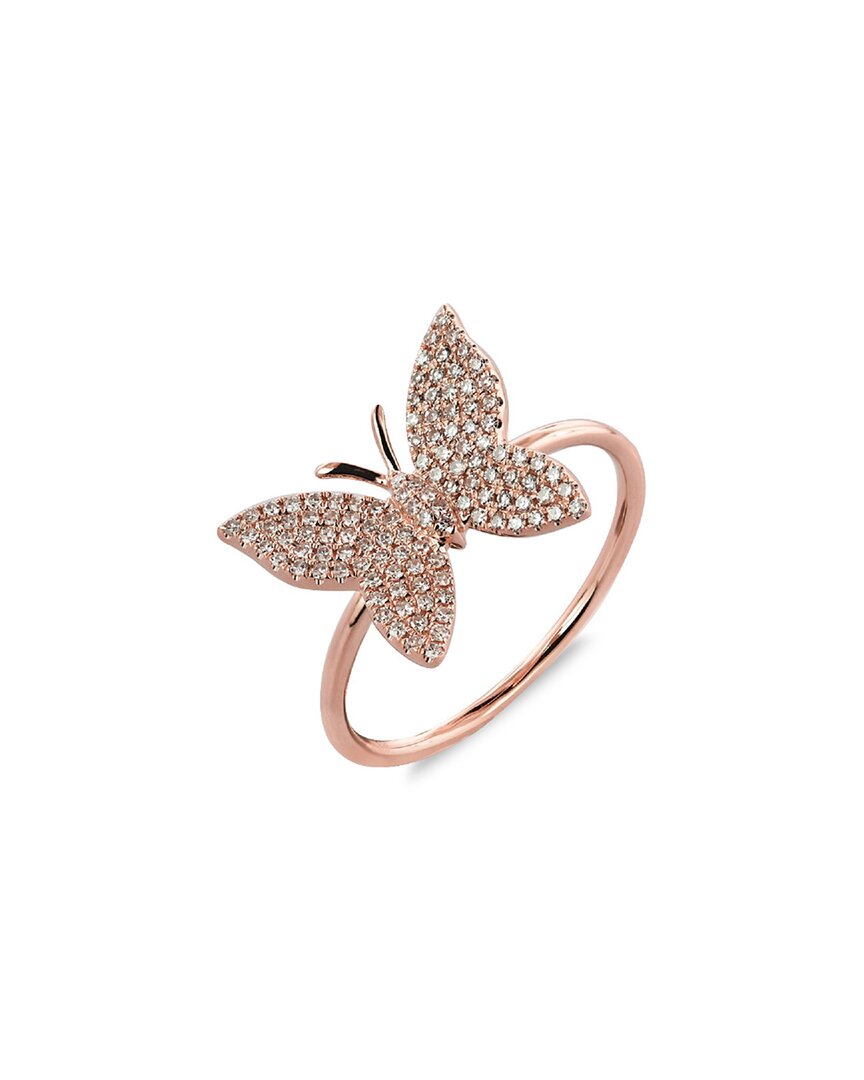Sabrina Designs 14k Rose Gold 0.24 Ct. Tw. Diamond Butterfly Ring