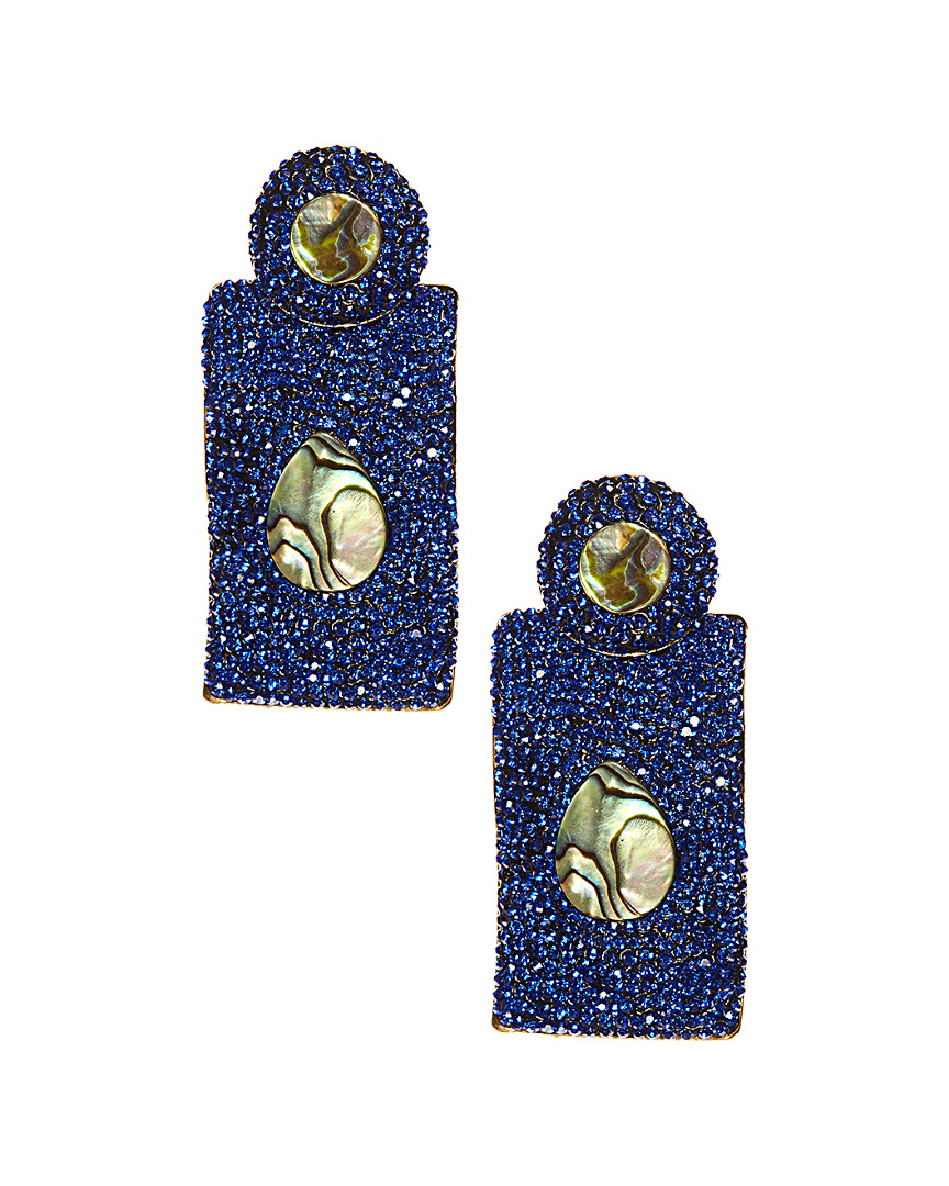 Eye Candy La Ether Green Abalone Shell Stone With Pave Diamonds