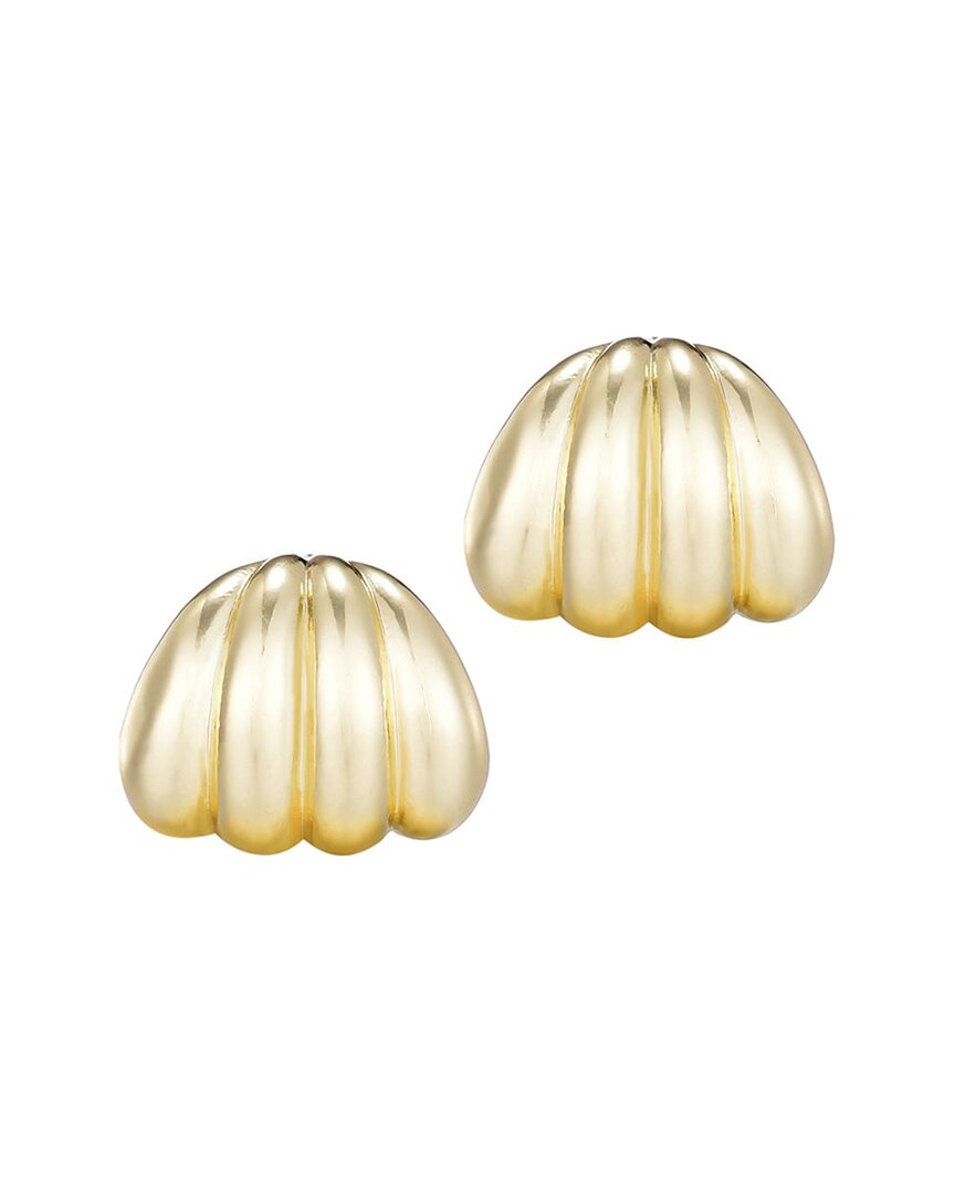 Adornia 14k Plated Fluted Wrap Around Huggie Earrings In Gold