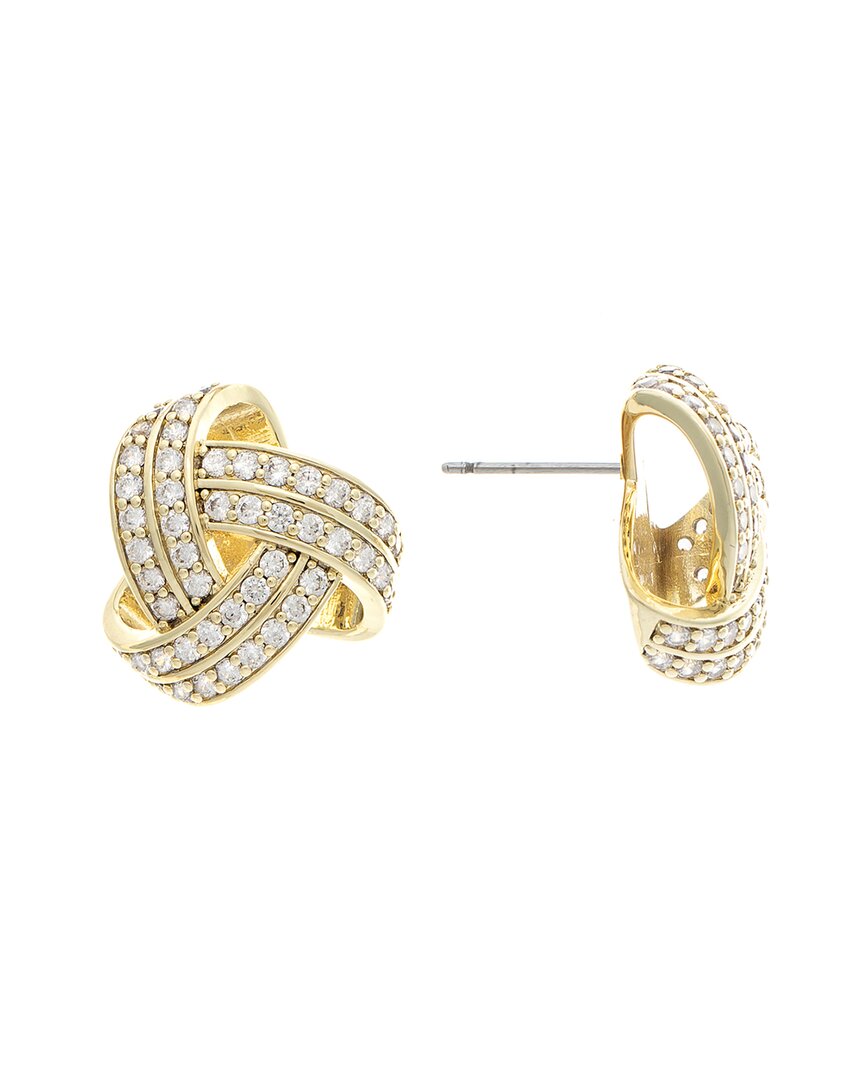 Rivka Friedman 18k Plated Cz Knot Earrings