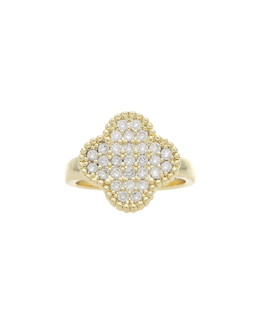 Rivka Friedman 18k Plated Cz Clover Ring