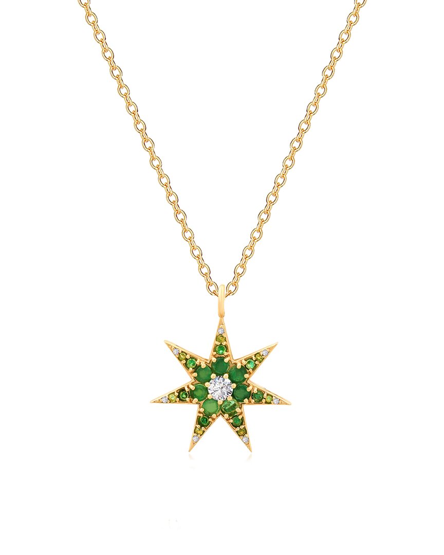 Gabi Rielle 14k Over Silver Cz Sparkling Necklace