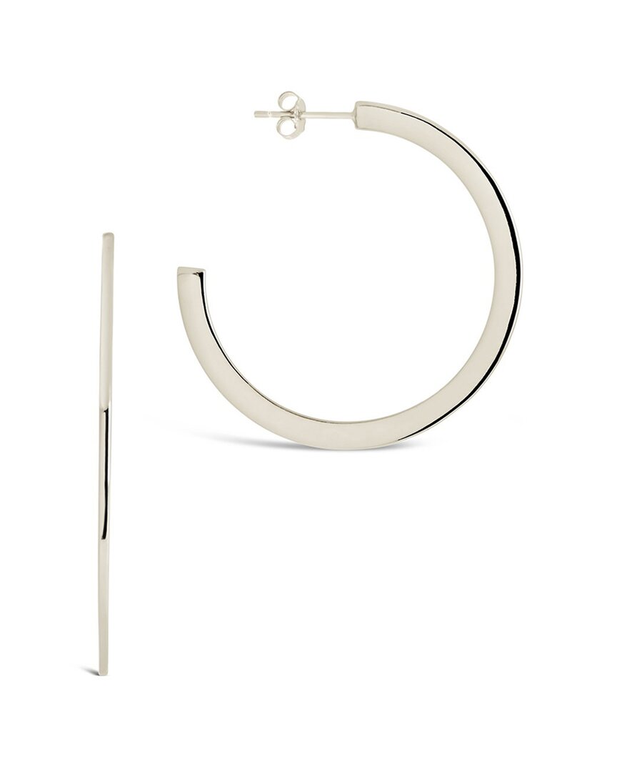 Sterling Forever Silver Flat Hoops