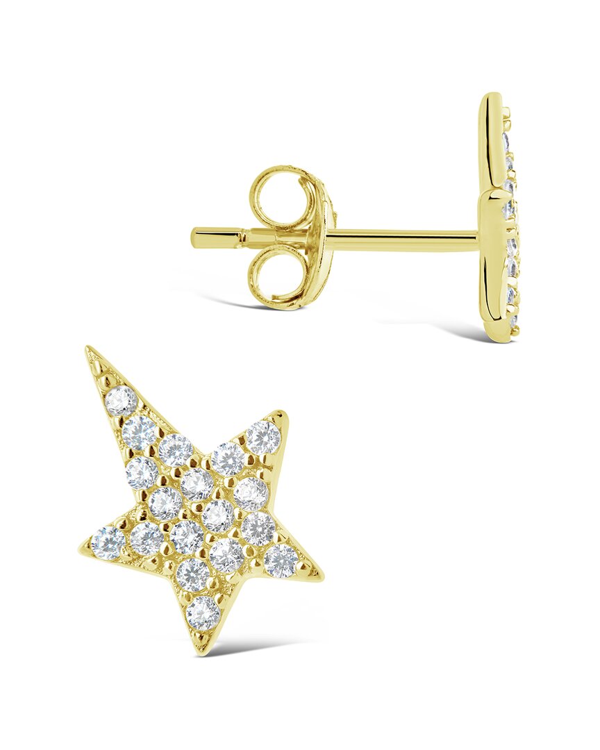 Sterling Forever 14k Over Silver Cz Star Studs