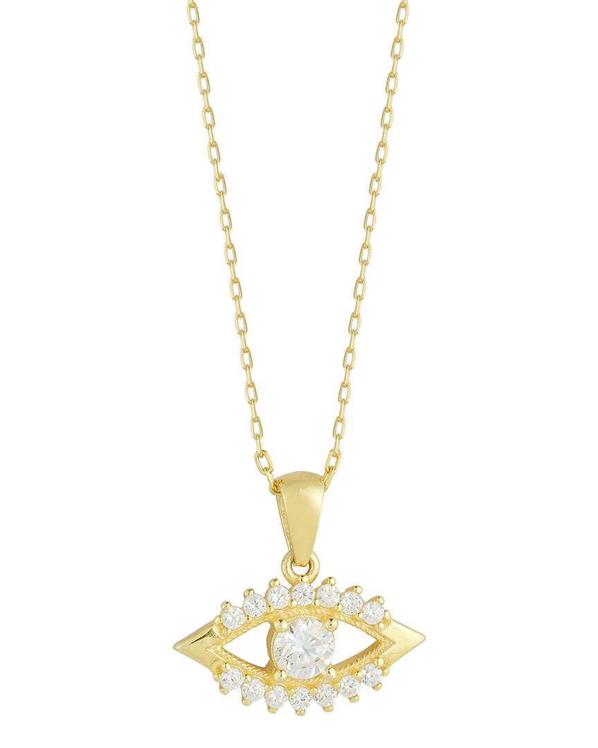 Glaze Jewelry Cz Evil Eye Pendant Necklace In Yellow Gold