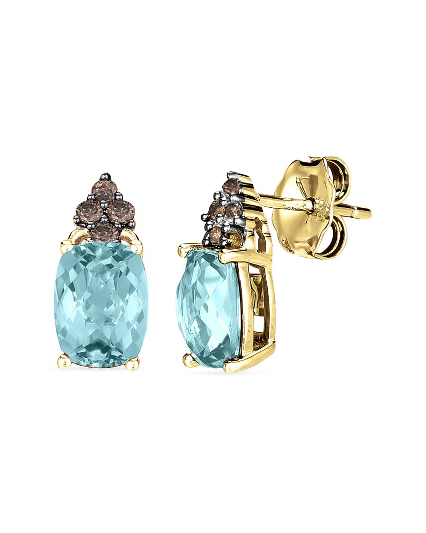 Le Vian Chocolatier 14k 1.50 Ct. Tw. Diamond & Aquamarine Earrings