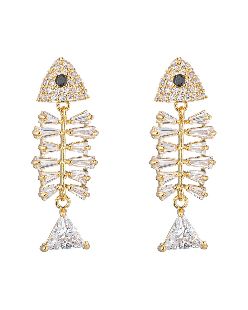 Eye Candy La Cz Double Star Moon Earrings