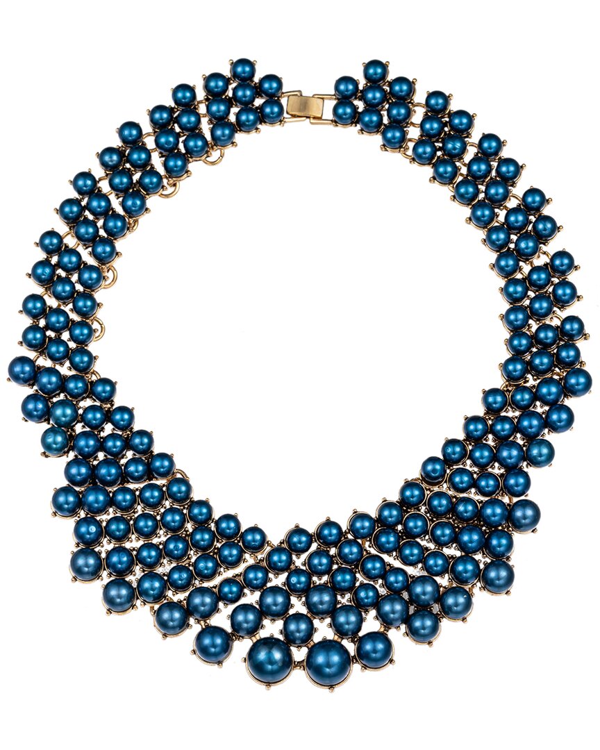 Eye Candy La Laura Glass Pearl Statement Necklace