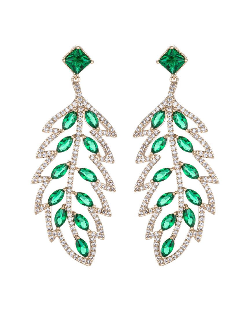 Eye Candy La Cz Leaf Drop Earrings