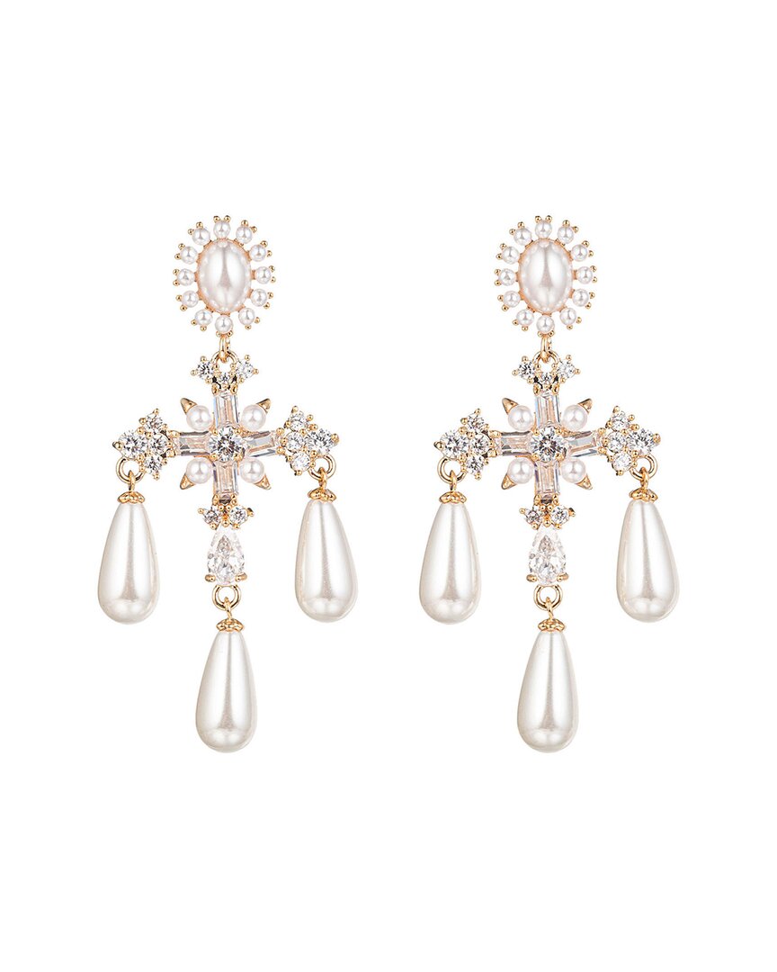 Eye Candy La Cz Roman Cross Dangle Earrings