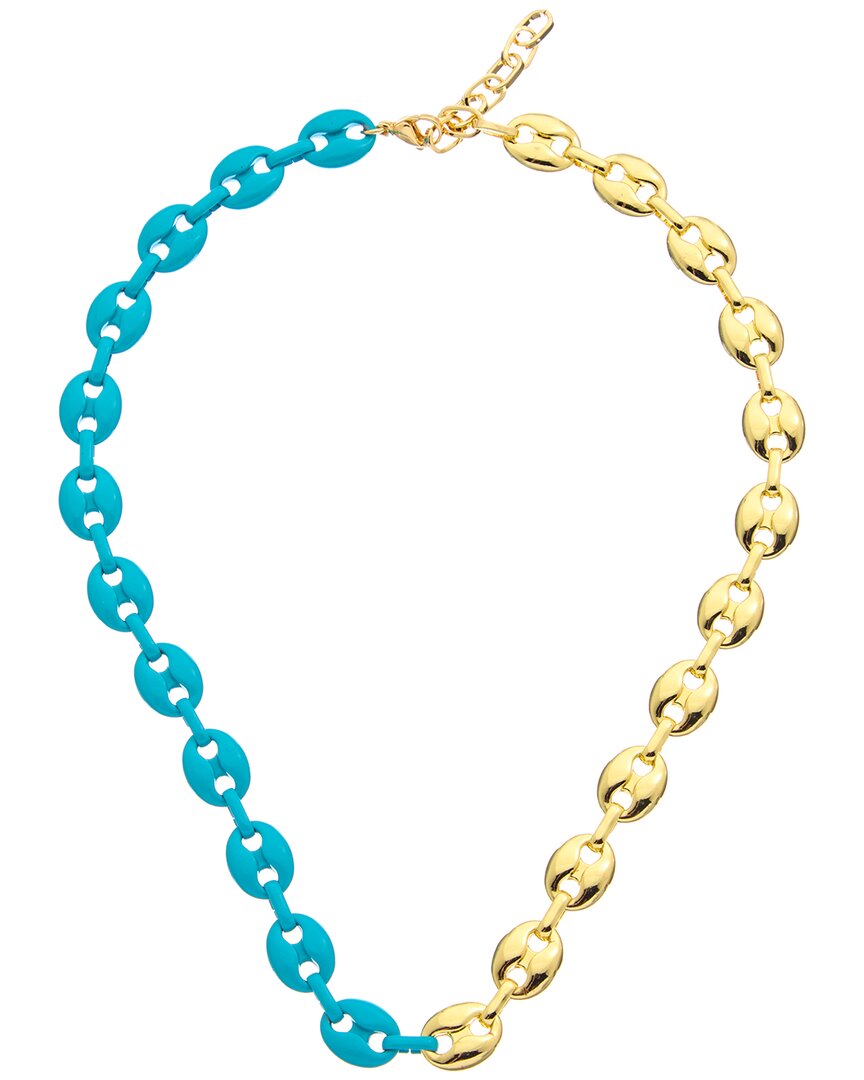 Juvell 18k Plated Enamel Puffed Mariner Necklace