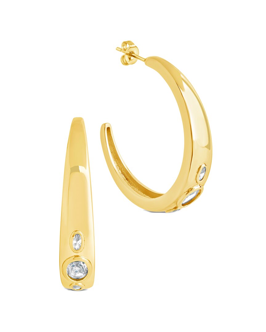 Sterling Forever Soren Cubic Zirconia Statement Hoop Earrings