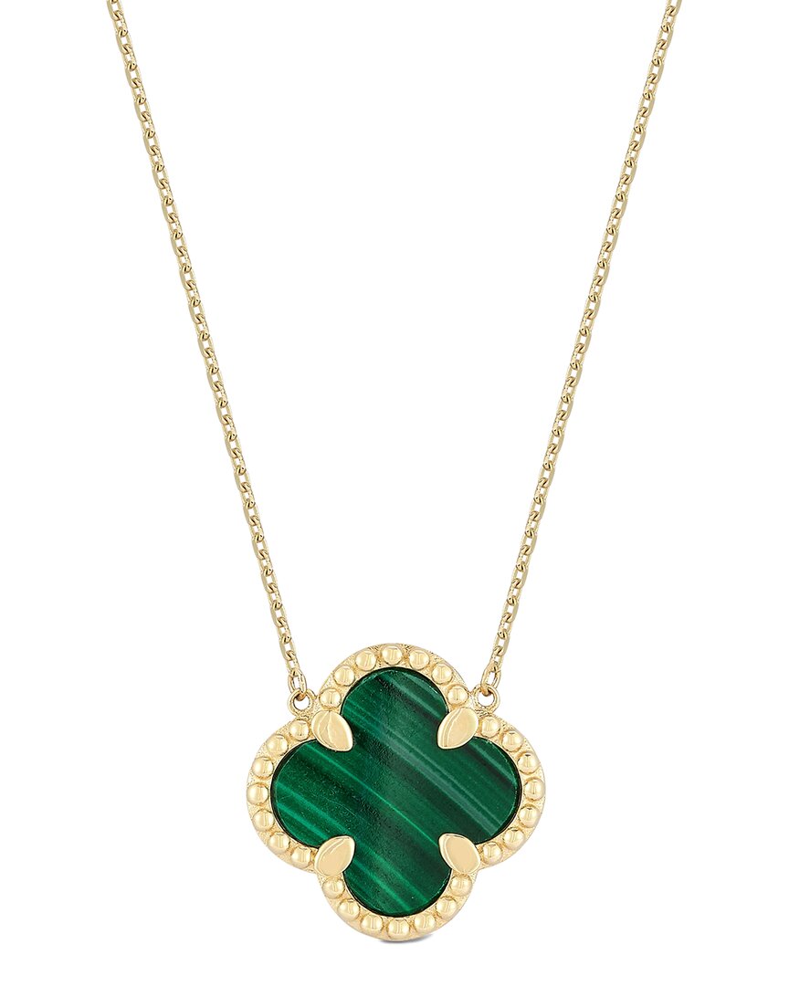 Ember Fine Jewelry 14k Malachite Clover Necklace