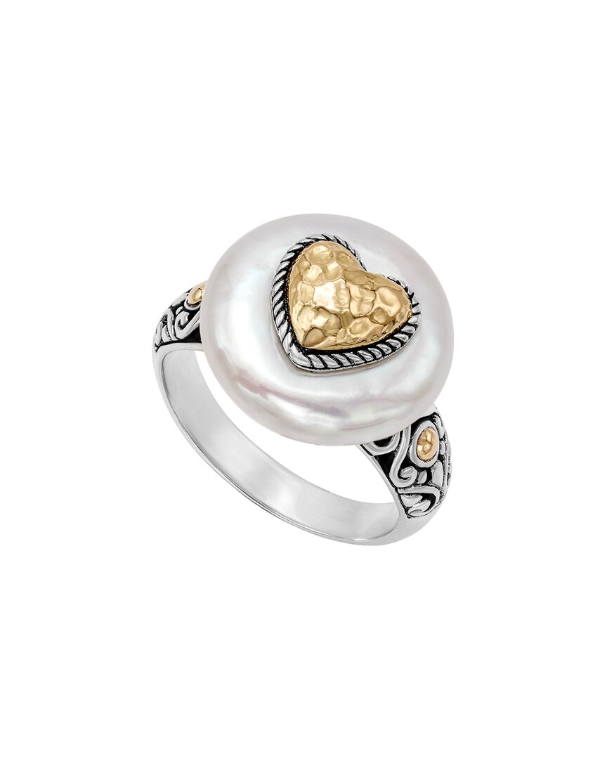 Samuel B. 18k & Silver Pearl Heart Motif Ring