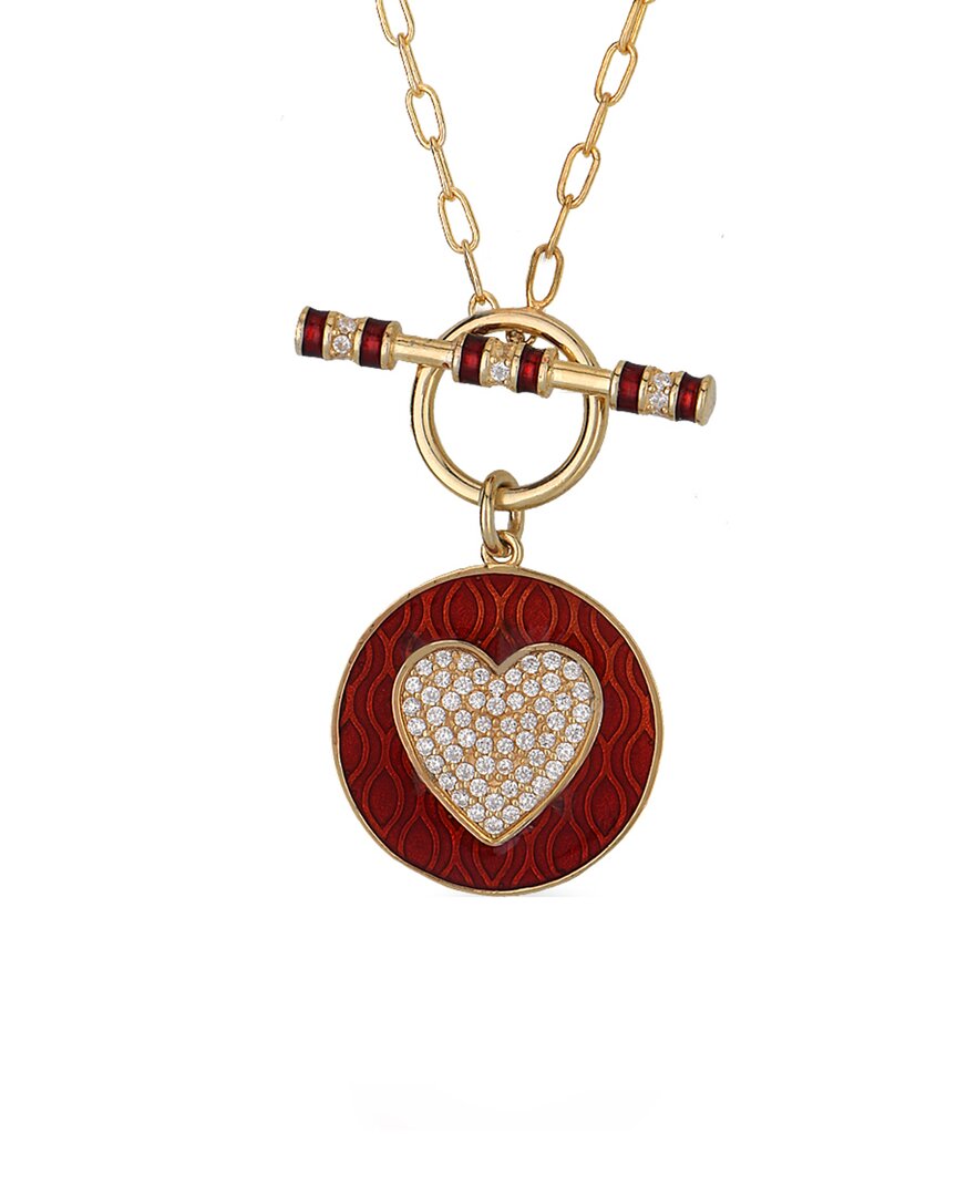 Gabi Rielle 14k Over Silver Cz Heart Necklace
