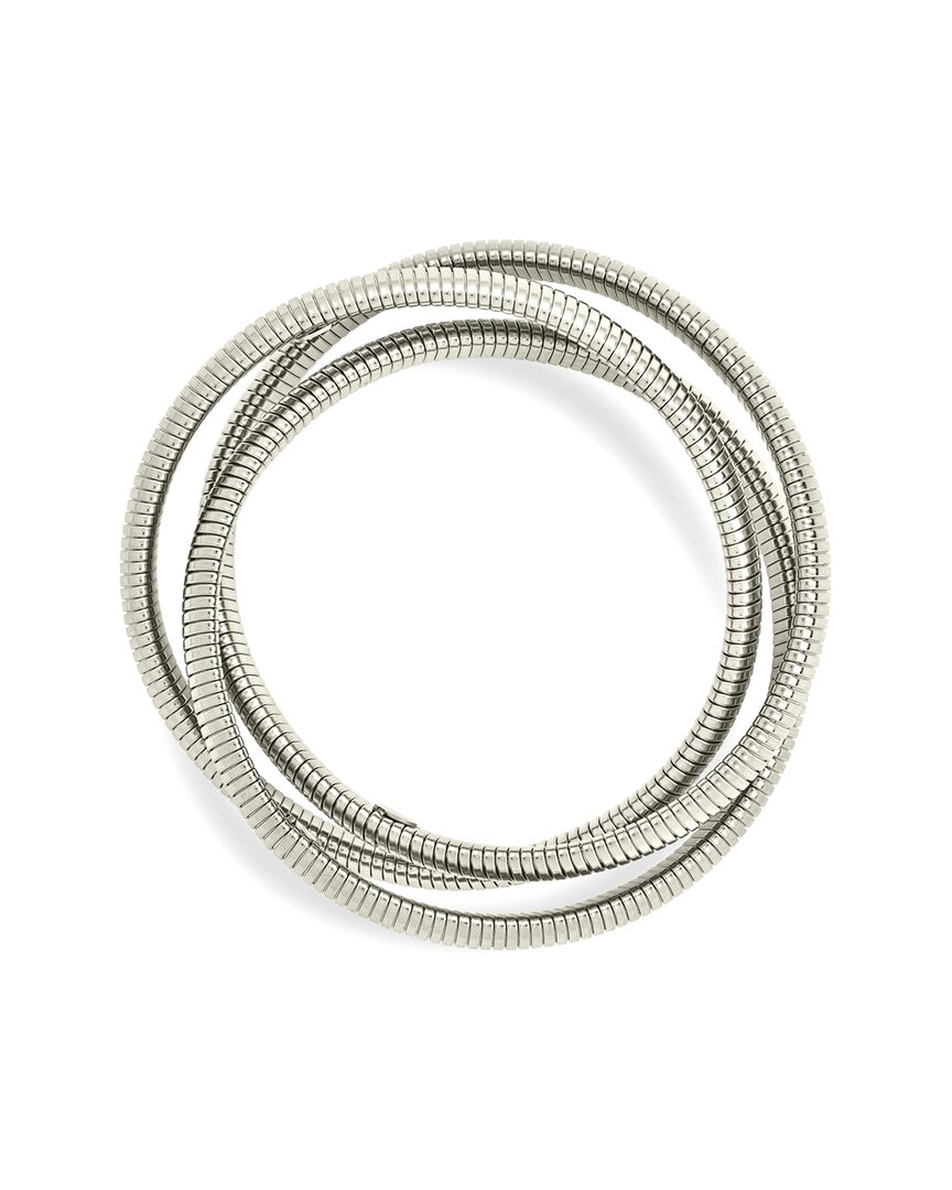Sterling Forever Rhodium Plated Briar Stacking Link Stretch Bracelet