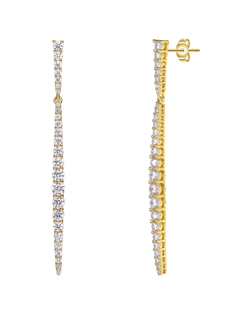 Genevive 14k Over Silver Cz Earrings