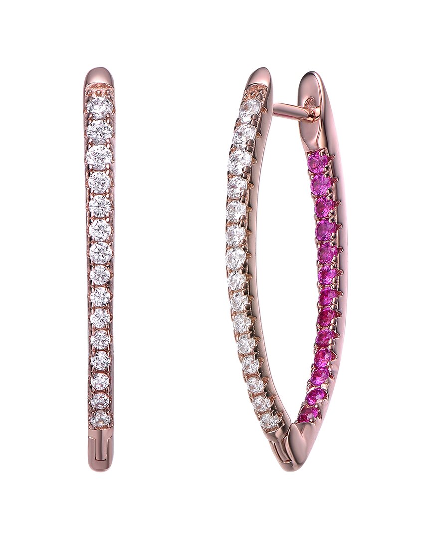 Genevive 18k Rose Gold Vermeil Cz Earrings