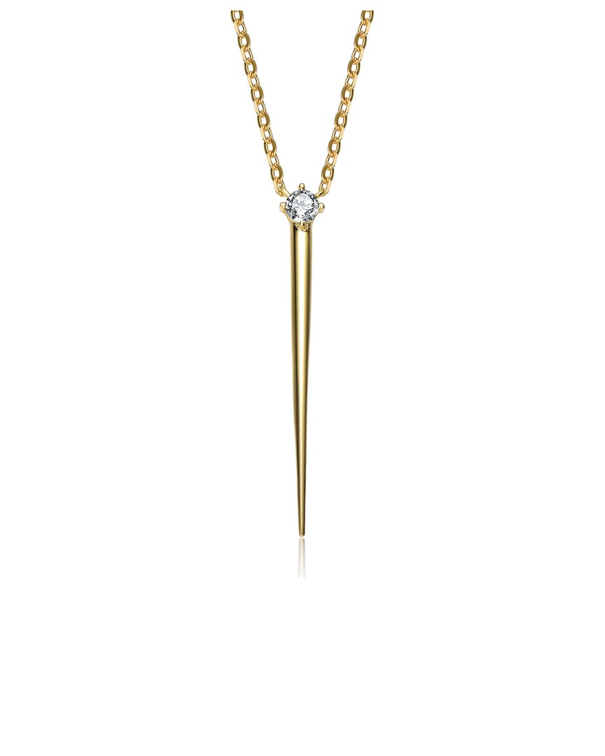Genevive 14k Over Silver Cz Necklace