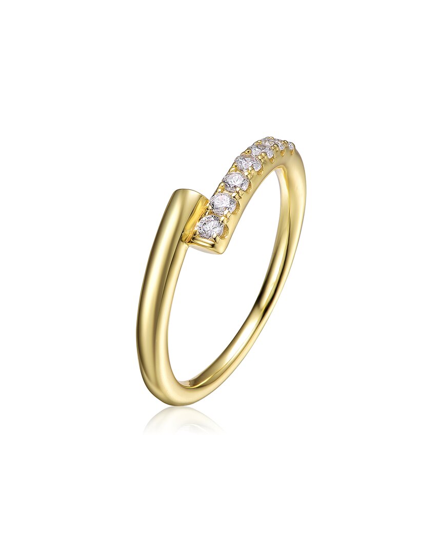 Genevive 14k Over Silver Cz Ring