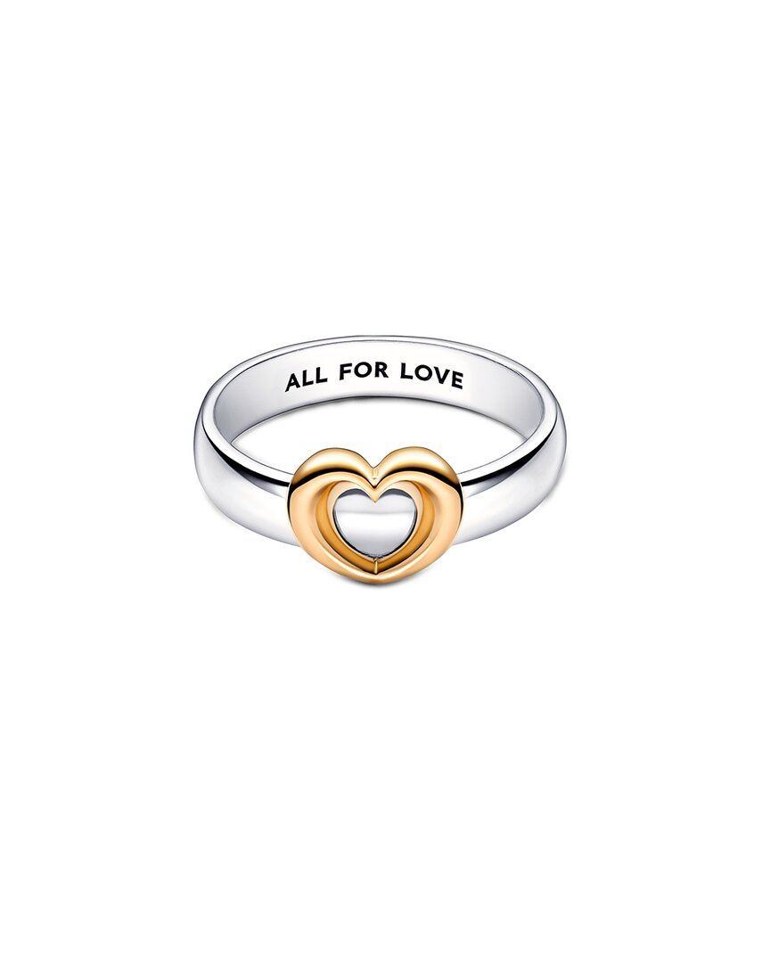 Pandora Heart Sterling Silver And 14k Gold-plated Ring