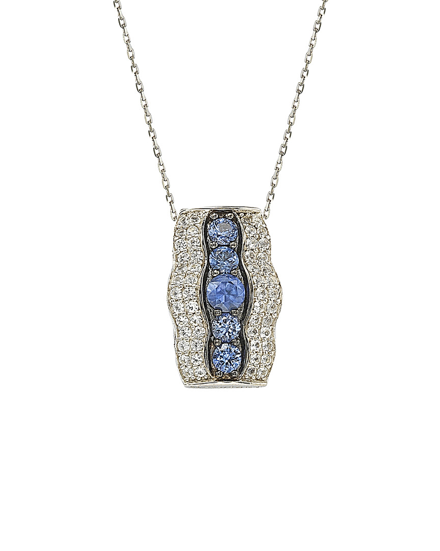 Suzy Levian 18k & Silver 1.89 Ct. Tw. Sapphire Necklace